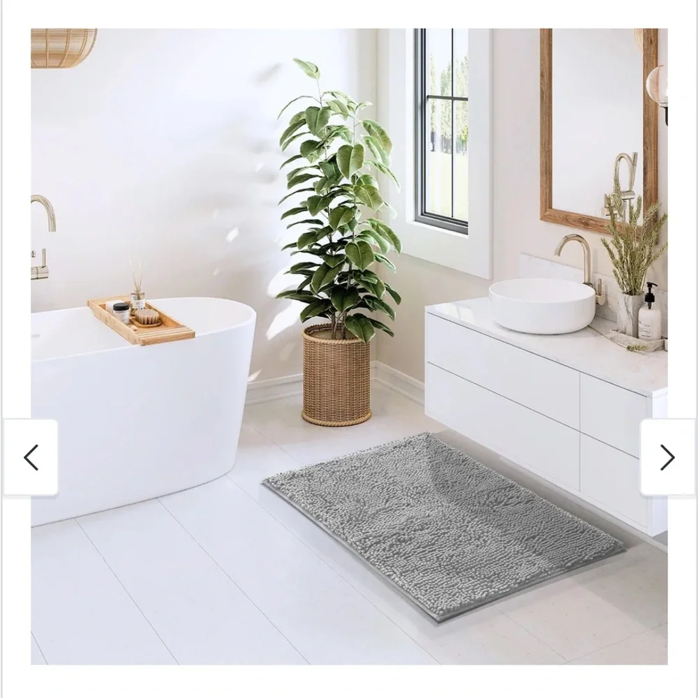 🆕 Hearth & Harbor Non-Slip Super Plush Chenille Bathroom Rugs, New In Plastic